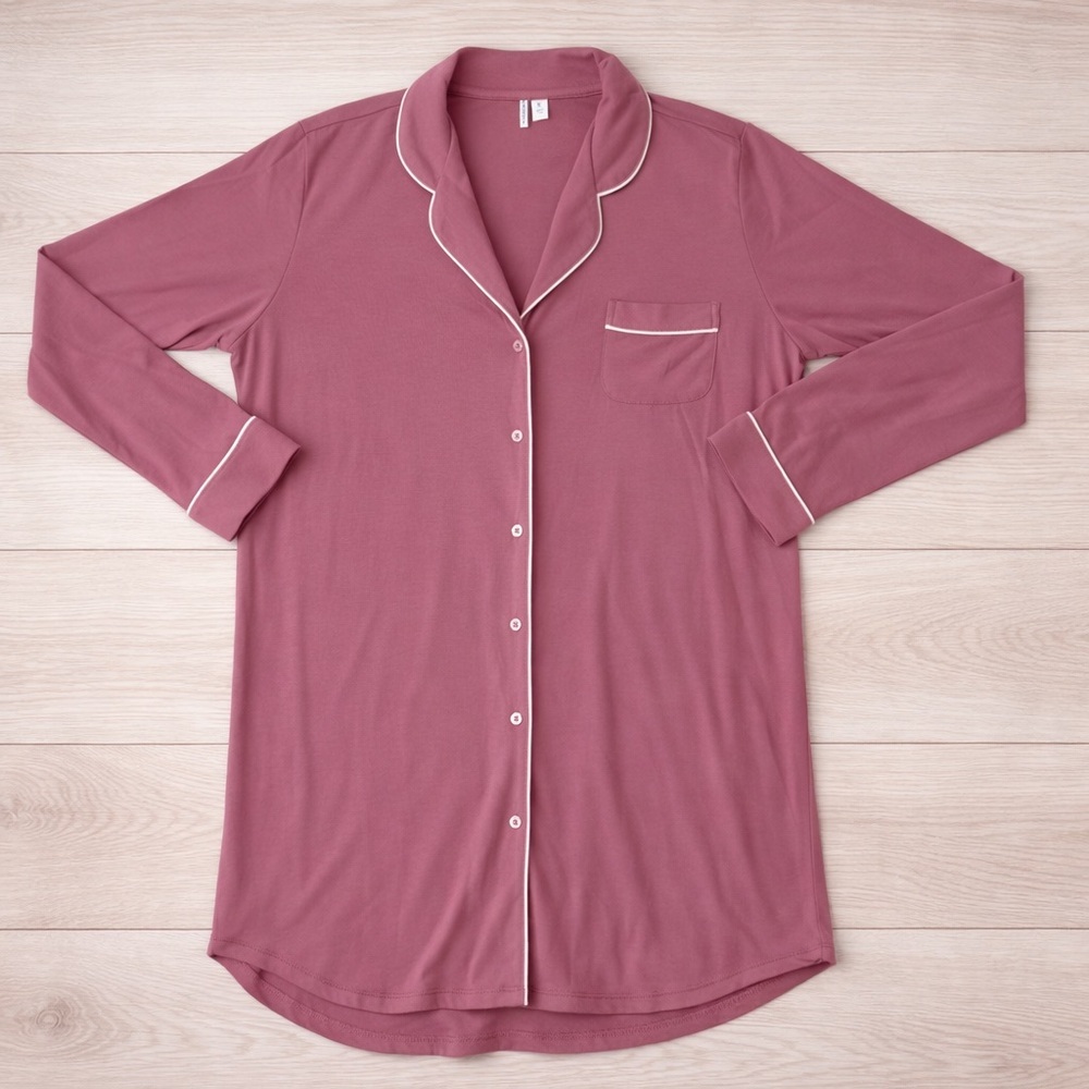 Nordstrom Dusty Rose Button-Down Nightgown - Size XL - NWOT